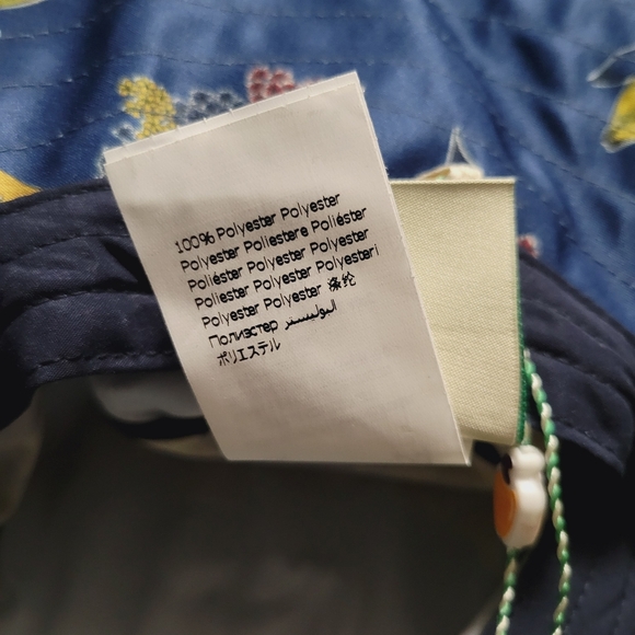 Farm Rio Blue Mermaid Bananas Bucket Hat Self-Tie Straps NWT - Picture 6 of 7